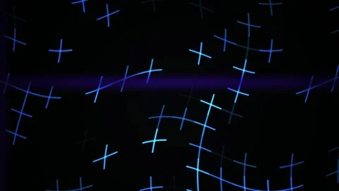 Abstract Digital Background Featuring Glowing Blue Cross Patterns Moving Ac.. Stock Footage 341777064