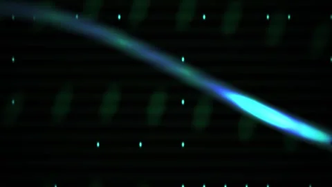 Abstract Digital Background Featuring Glowing Blue Light Waves and Floating.. Stock Footage 341777078