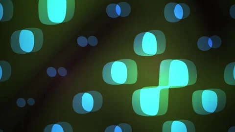 Abstract Digital Background Featuring Glowing Cyan Rounded Squares and Dyna.. Stock Footage 341777152