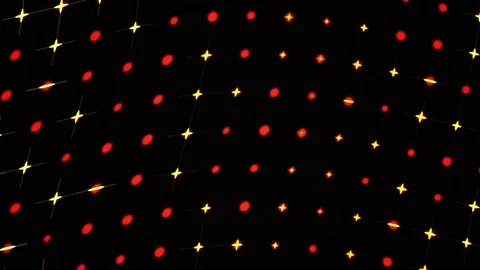 Abstract Digital Background Featuring Glowing Golden Star Patterns and Red .. Stock Footage 341777169