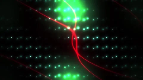 Abstract Digital Background Featuring Glowing Green LED Matrix and Dynamic .. Stock Footage 341777251