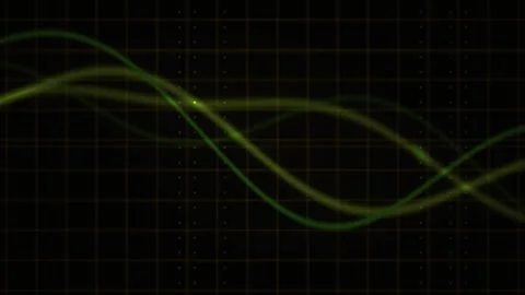 Abstract Digital Background Featuring Glowing Green Wave Patterns and Data .. Stock Footage 341777279