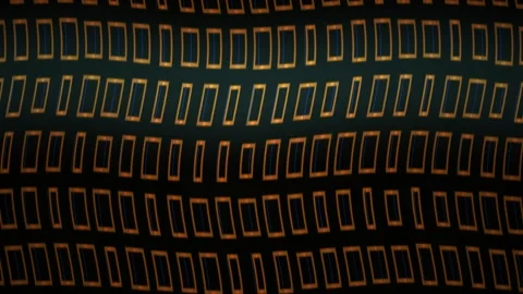 Abstract Digital Background Featuring Glowing Rectangular Frames Moving in .. Stock Footage 341777519