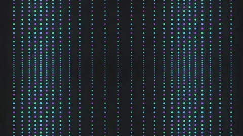 Abstract digital background featuring glowing teal and purple dots arranged in Stock Footage 345315611