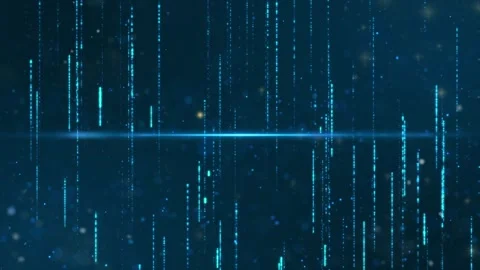 Abstract digital background featuring glowing blue vertical light particles Stock-Footage 346039828