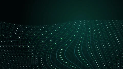 Abstract digital background featuring a glowing wave of connected nodes and.. Stock Footage 346068170