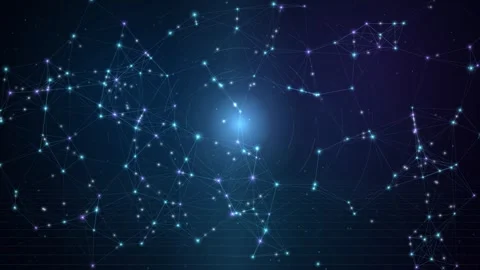 Abstract digital background featuring glowing dots and interconnected lines.. Stock Footage 346723605