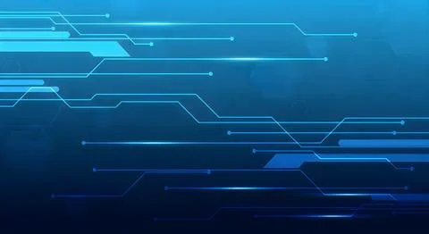 Abstract digital background featuring glowing blue circuit board lines and .. イラスト素材