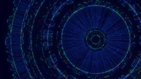 Abstract digital background featuring interconnected lines, glowing dots, and Stock Footage 313832803