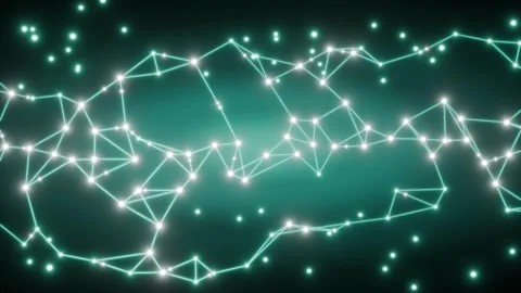 Abstract Digital Background Featuring Interconnected Glowing Dots And Lines.. Stock Footage 345909795