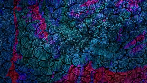 Abstract digital background featuring intricate concentric circular patterns Stock Illustration