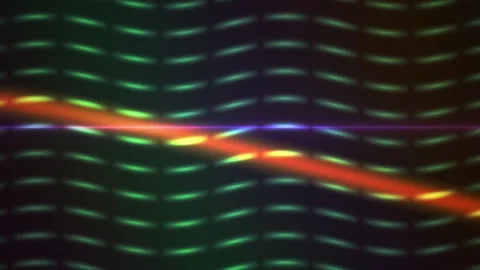 Abstract Digital Background Featuring Moving Glowing Light Waves and Geomet.. Stock Footage 341777964