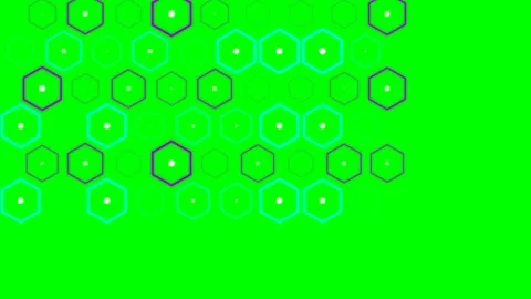 Abstract digital background featuring a pattern of glowing neon hexagons Stock Footage 341823930