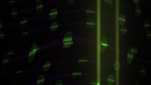 Abstract Digital Background Featuring Pulsing Green Light Orbs and Geometri.. Stock Footage 340490031