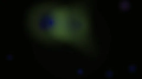 Abstract Digital Background Featuring Pulsing Neon Green and Blue Light Orb.. Stock Footage 340490258