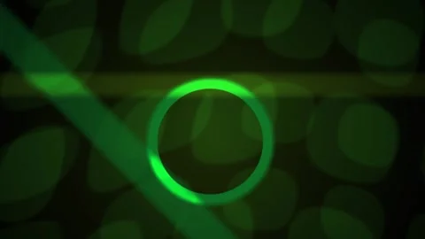 Abstract Digital Background Featuring Pulsing Neon Green Circles and Light .. Stock Footage 340490425