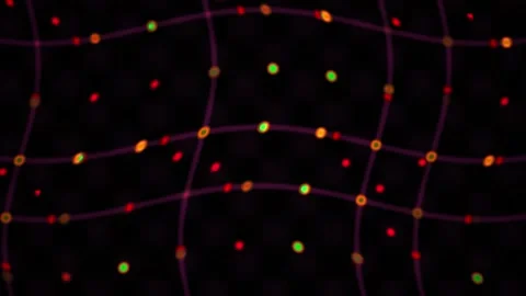 Abstract Digital Background Featuring Pulsing Neon Light Nodes and Intercon.. Stock Footage 340490520