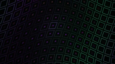 Abstract Digital Background Featuring Pulsing Neon Green Square Grid Patterns Stock Footage 340490565