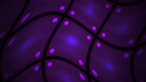 Abstract Digital Background Featuring Pulsing Purple Neon Grid Patterns. Stock Footage 340490790