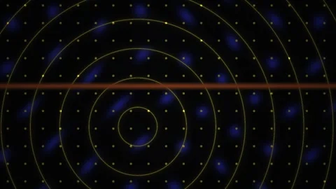 Abstract Digital Background Featuring Pulsing Concentric Circles and Floati.. Stock Footage 341777981