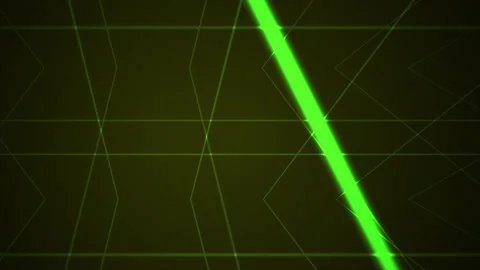 Abstract Digital Background Featuring Pulsing Green Laser Light Lines and G.. Stock Footage 341778007