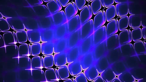 Abstract Digital Background Featuring Pulsing Neon Blue Star Grid Patterns. Stock Footage 341778098
