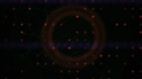 Abstract Digital Background Featuring Pulsing Red Circular Light Patterns a.. Stock Footage 341778488
