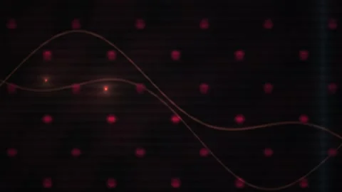 Abstract Digital Background Featuring Pulsing Red LED Matrix and Flowing Si.. Stock Footage 341778537