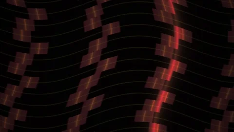 Abstract Digital Background Featuring Pulsing Red Geometric Rectangles and .. Stock Footage 341778549