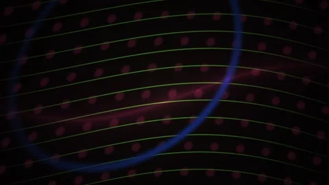 Abstract Digital Background Featuring Pulsing Red Light Waves and Geometric.. Stock Footage 341778645