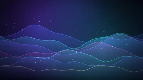Abstract digital background featuring smooth flowing colorful glowing light.. Stock Footage 346723611