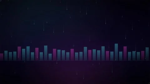 Abstract digital background featuring a vibrant glowing equalizer bar chart.. Stock Footage 346723596
