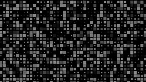 Abstract Digital Background with Flickering Grey Squares on Black Screen. Stock Footage 339139134