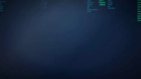 Abstract Digital Background with Floating Binary Code and Blue Light Leaks in Stock Footage 336775511