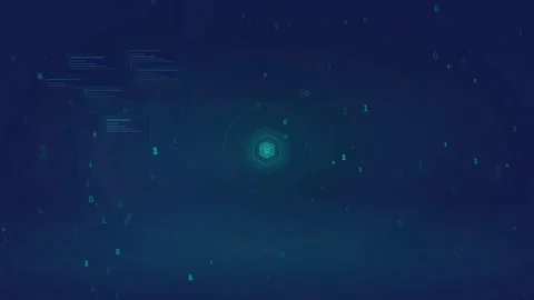Abstract Digital Background with Floating Binary Code and Futuristic Data Stock Footage 336776353