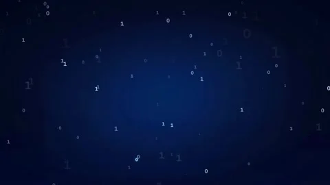 Abstract digital background with floating binary code numbers moving through a Stock Footage 336780410
