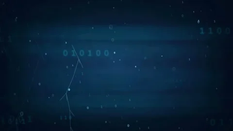 Abstract digital background with floating binary code and glowing particles in Stock Footage 339319147
