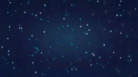 Abstract digital background with floating binary code particles moving through Stock Footage 339324091