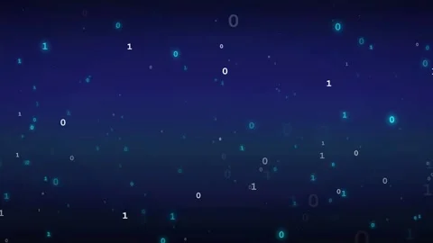 Abstract Digital Background with Floating Binary Code Particles Moving Through Stock Footage 339324268