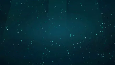 Abstract Digital Background with Floating Binary Code Particles on Dark Blue Stock Footage 339324432