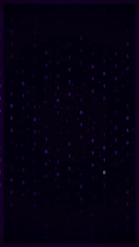 Abstract Digital Background with Floating Binary Code Numbers in Purple Stock Footage 346203105