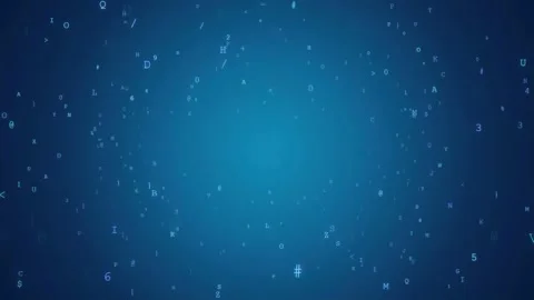 Abstract digital background with floating blue binary code and alphanumeric Stock Footage 343155947