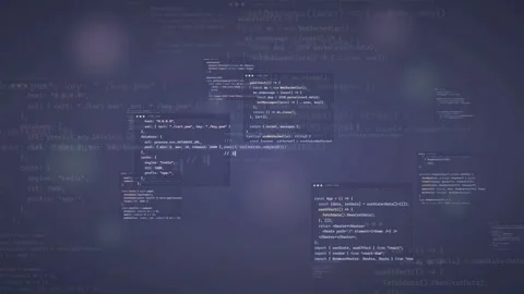 Abstract Digital Background with Floating Computer Code and Data Streams in Stock Footage 339957874