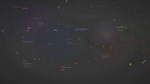 Abstract Digital Background with Floating Computer Code and Data Particles in Stock Footage 339972265