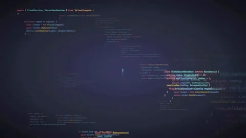 Abstract Digital Background with Floating Computer Code and Programming Scripts Stock Footage 339975202