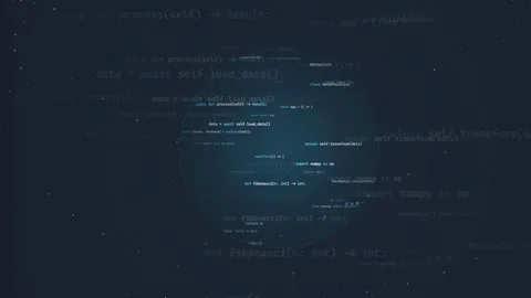 Abstract digital background with floating computer code and data processing Stock Footage 339976500
