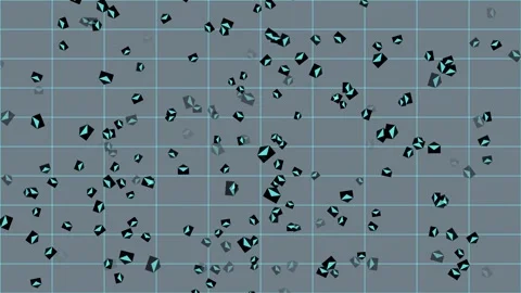 Abstract Digital Background with Floating Geometric Shapes Stock Footage 330985418