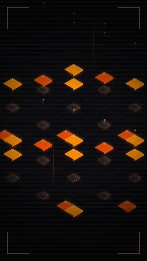Abstract Digital Background with Floating Orange Isometric Cubes Stock Footage 346203480