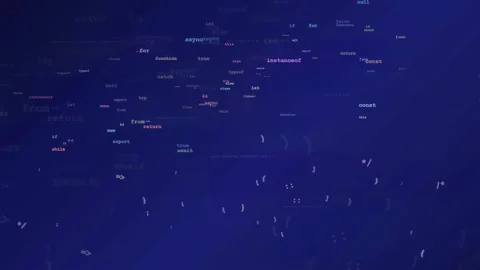 Abstract Digital Background with Floating Programming Code and Data Streams on Stock Footage 339949879