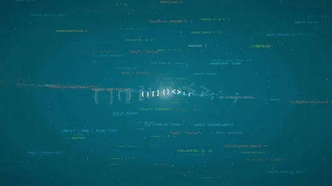 Abstract Digital Background with Floating Programming Code and Data Streams in Stock Footage 339957114